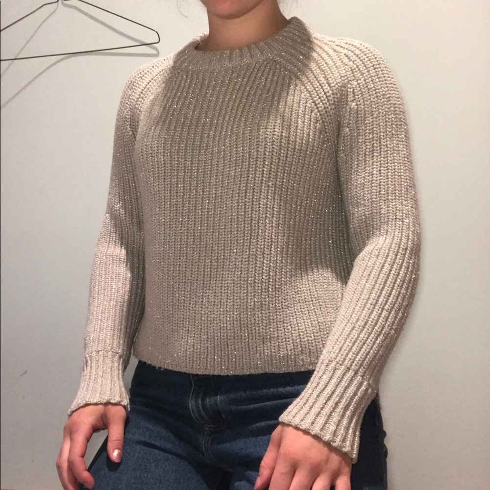 Calvin Klein High Low Silver Sweater